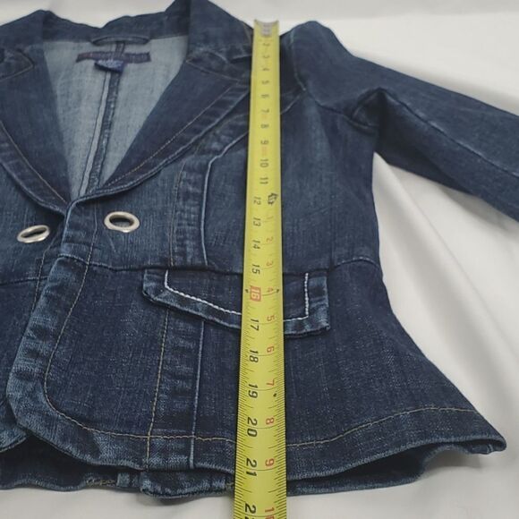 PS BACCINI Dark Denim Jean European style statement Blazer Jacket PETITE SMALL - Picture 5 of 16